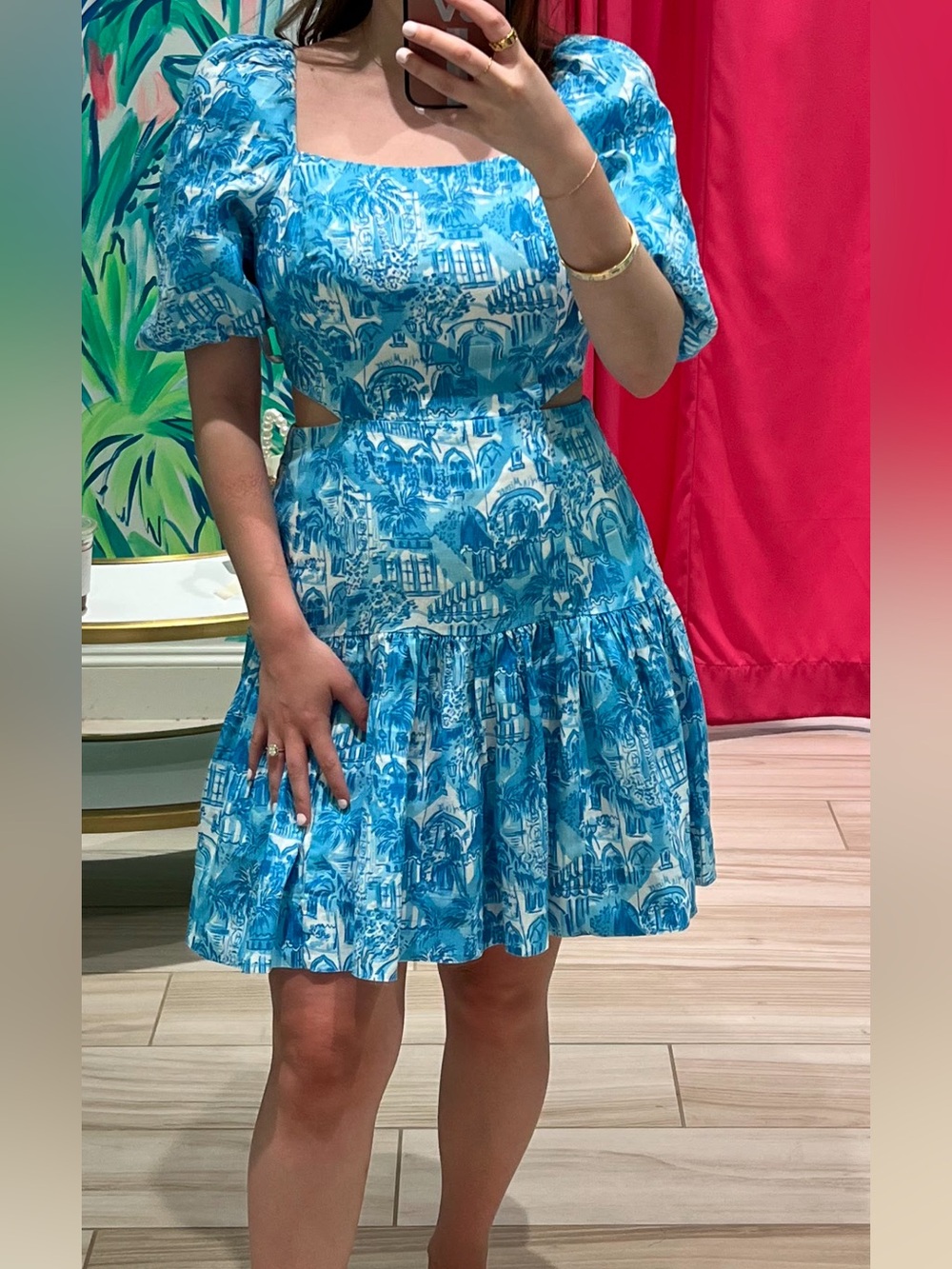 Lilly Pulitzer Linen Cut-Out Drop Waist Dress